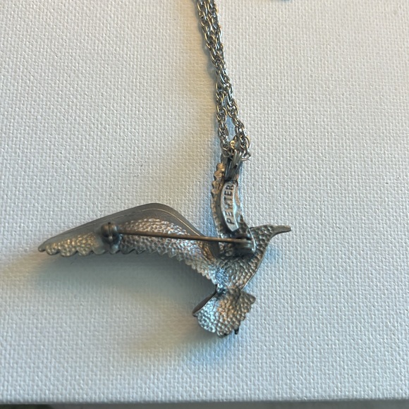 Pewter seagull brooch/pendant necklace - Picture 5 of 6
